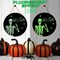 Halloween Door Sign Skull Door Wreath Wooden Spooky Skeleton Welcome Sign Fluorescent Skull Door Hanger Sign Front for Door Porch Wall Decor Indoor Outdoor 12 Inch